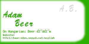 adam beer business card